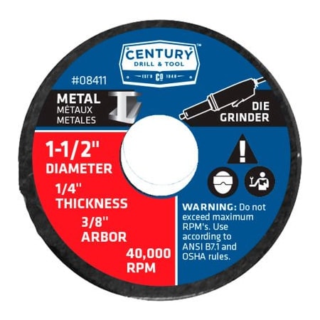 Century Drill & Tool Century Drill 0 Grinding Wheel 3Pak 1-1/2" x 3/8" Aluminum Oxide 8411
